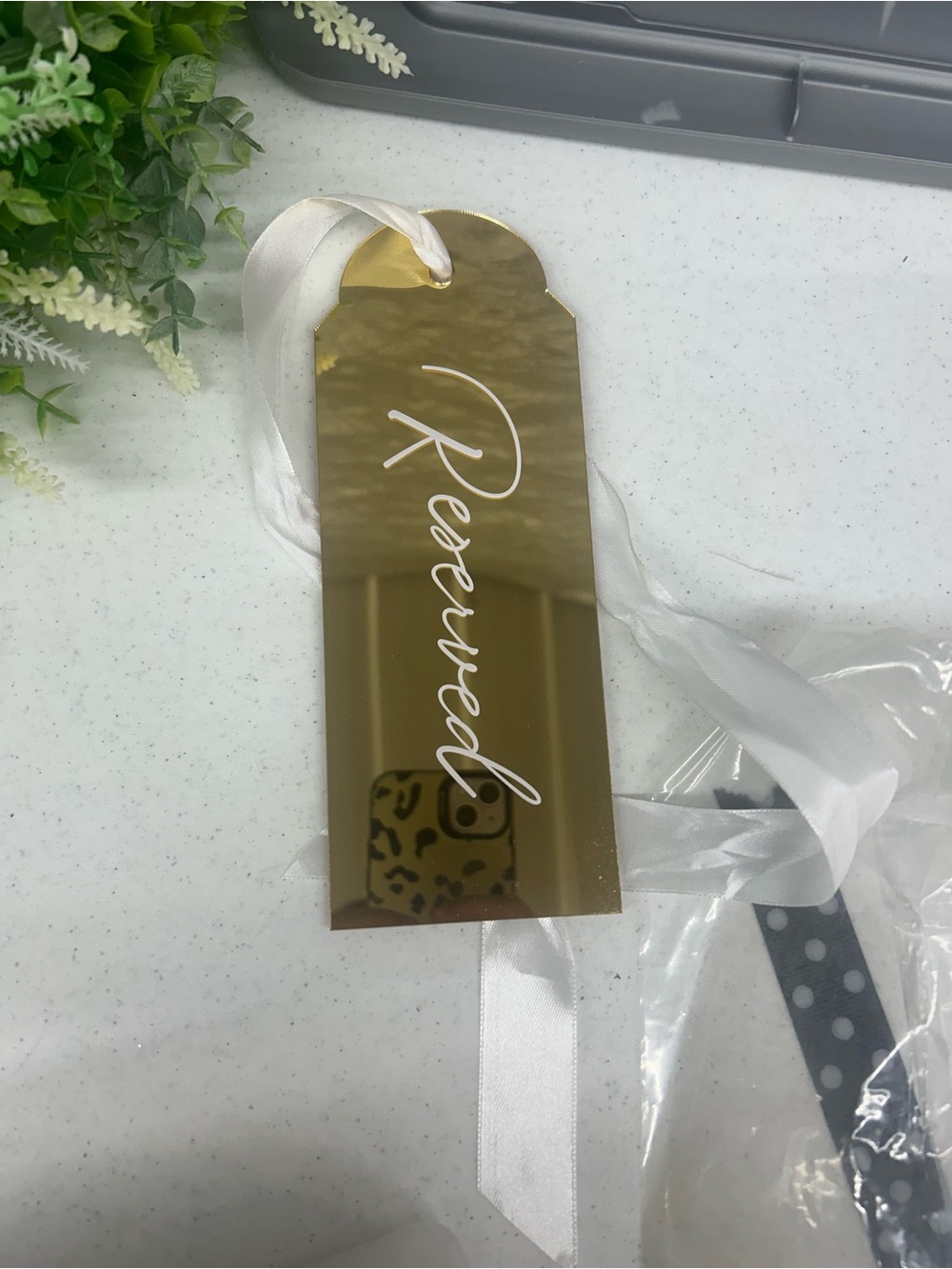Reserved Gold Ribbon Bag Tag - Women Accessories